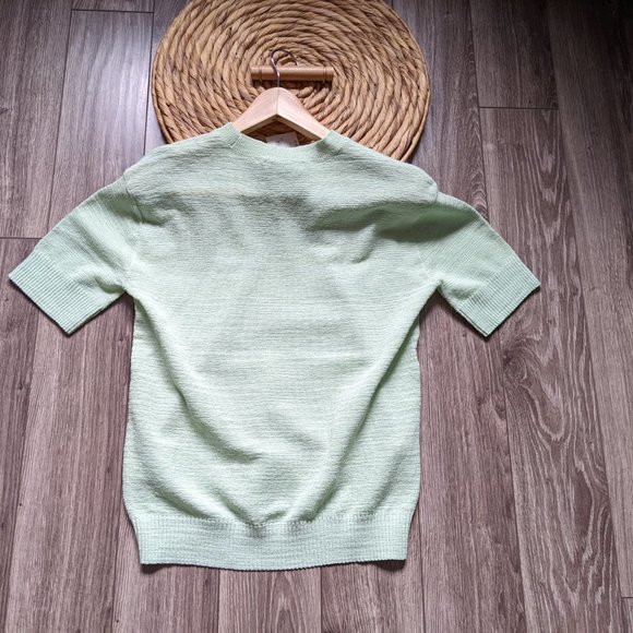 NWT (XS) - CLUB MONACO Boxy Slub Short Slv Sweater - Picture 3 of 4